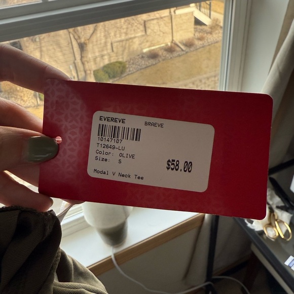 Evereve Green Modal Blouse Relaxed Fit - Picture 4 of 4